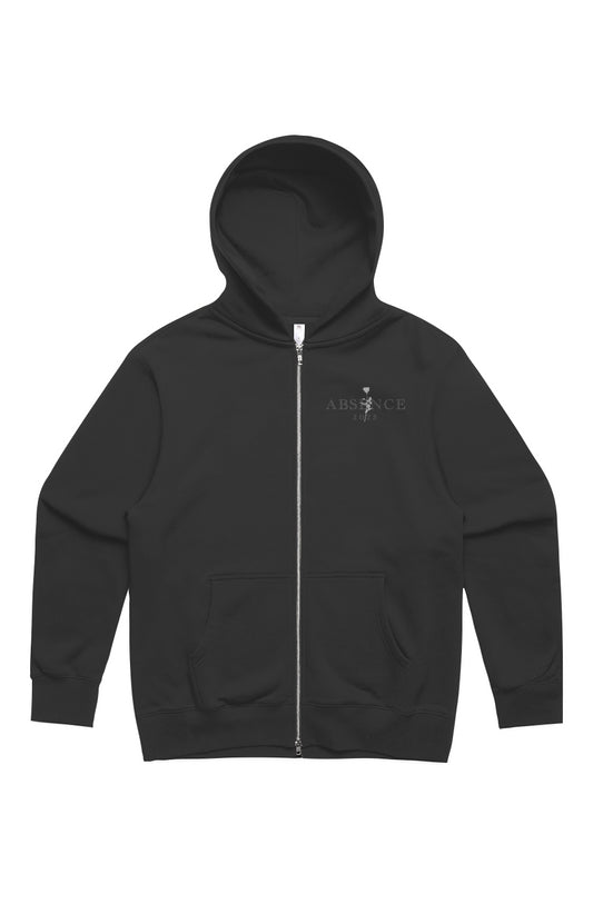ABSENCE Black on Black Rose Classic Heavy Zip Hoodie